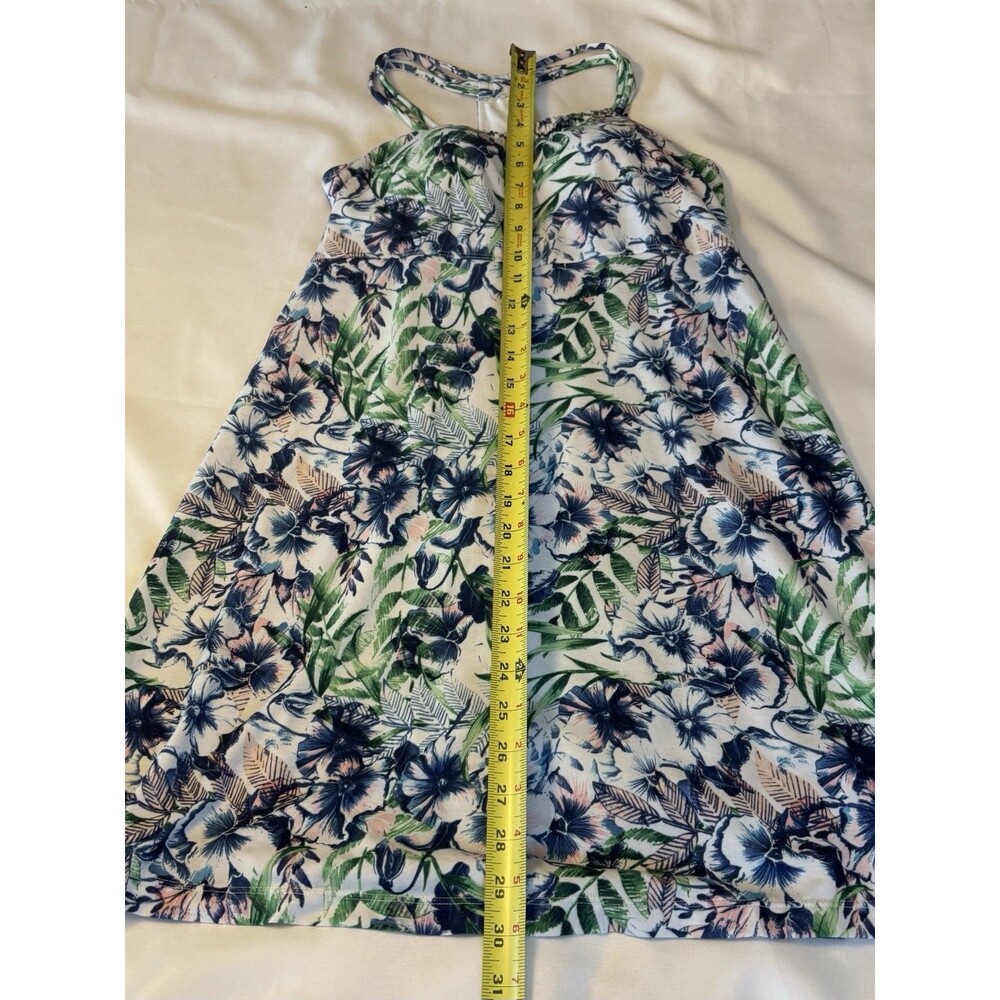 PRANA Pristine Halter Racerback Dress Women XS Padded Bra Floral Tropical Beach - Picture 10 of 12